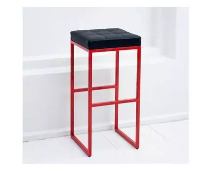 Барный табурет Шоколад в натуральной черной коже (Черный, 37)