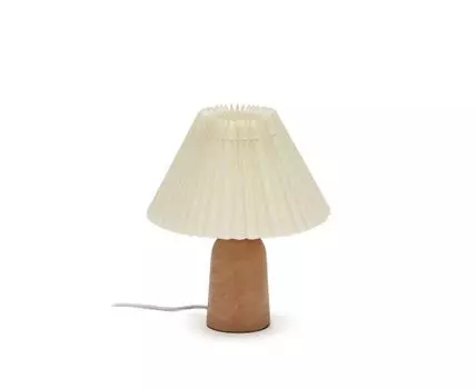 Colour Настольная лампа из натурального дерева и бежевым абажуром