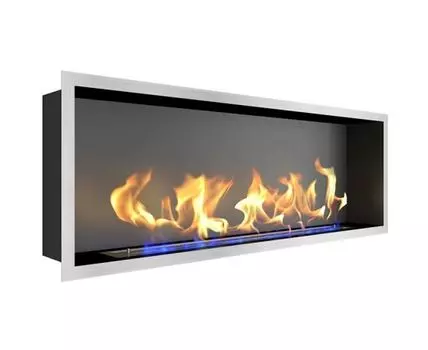 Биокамин Flagman 1300 шлифованный (черный, серебристый, 129,5)