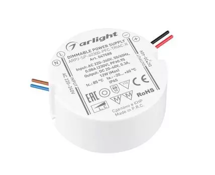 Блок питания ARPJ-SP-40300-PFC-TRIAC-R 12W, 20-40V, 300mA