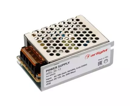 Блок питания ARS-35-12 (12V, 3A, 35W)