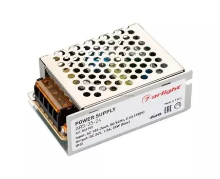 Блок питания ARS-35-24 (24V, 1.5A, 35W)
