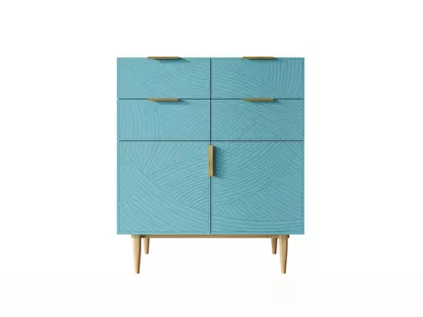 Большой комод с четырьмя ящиками и дверками Line