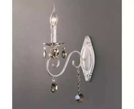 Бра с хрусталем 10104/1 белый с золотом