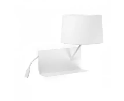 Бра с ридером и полкой Handy белое правое