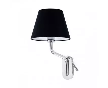 Бра с ридером левый Eterna хром/черный