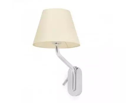 Бра с ридером правый Eterna хром/бежевый