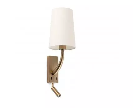 Бра с ридером Rem мат. состаренное золото/бежевый