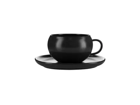 Чашка с блюдцем BILLIBARRI Less Matt Dark Brown 225мл