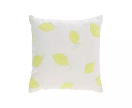 Чехол для подушки Etel 100% белый с желтыми лимонами 45 x 45 cm