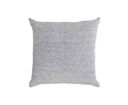 Чехол для подушки Idaira из 100% льна в черно-белую полоску 45 x 45 см