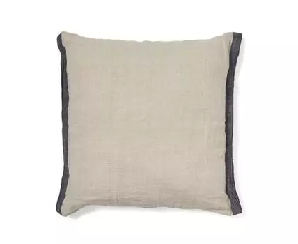 Чехол для подушки Suerta бежево-синего цвета, 100% лен, 45 x 45 см