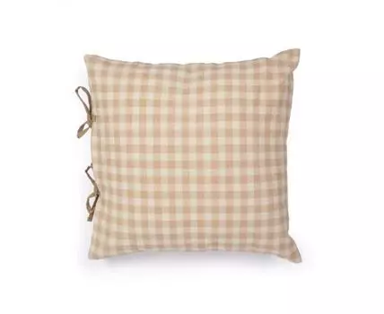 Чехол на подушку Bigahel 100% хлопок с бежевым и белым