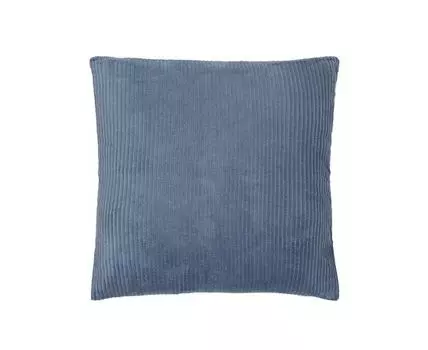 Чехол на подушку фактурный из хлопкового бархата темно-синего цвета Essential