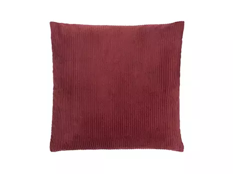 Чехол на подушку фактурный из хлопкового бархата бордового цвета Essential