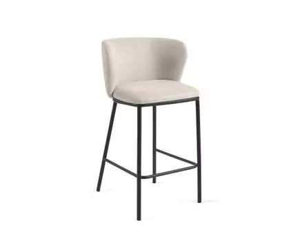 Ciselia Полубарный стул из бежевой синели 65 см