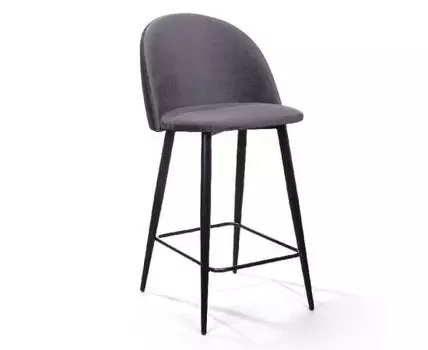 Cтул полубарный Thomas, бархат серый 27