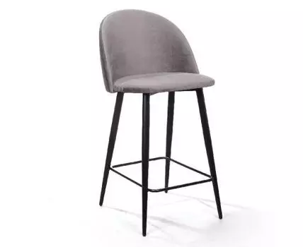 Cтул полубарный Thomas, бархат светло-серый 26