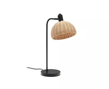 Damila Настольная лампа из ротанга и черного металла