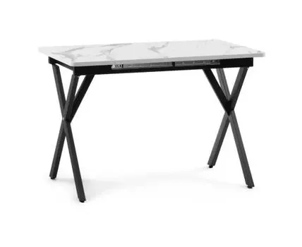 Деревянный стол Гурдун белый / черный (Серый, 70)