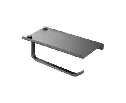 Держатель для туалетной бумаги с полочкой Haiba HB330-3, оружейная сталь