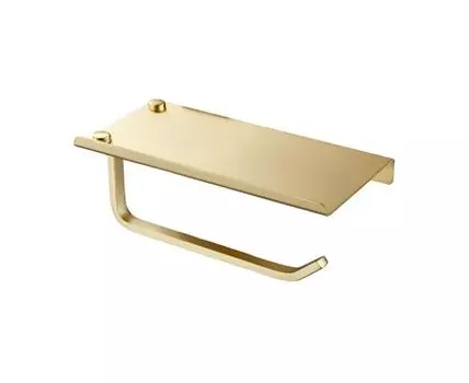 Держатель для туалетной бумаги с полочкой Haiba HB330-5, матовое золото