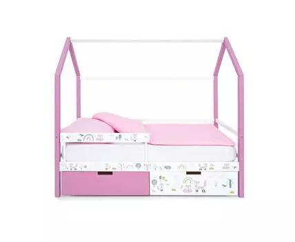 Деткая кровать-домик Svogen лаванда-белый/лисята (мультиколор, 76)