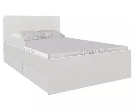 Детская кровать Абрис (89.3, 203.2, С ящиками, Односпальные, Одноярусные, Белый, 84.2)