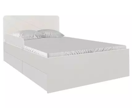 Детская кровать Абрис (89.3, 203.2, С ящиками, Односпальные, Одноярусные, Белый, 84.2)