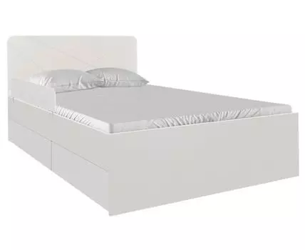 Детская кровать Абрис (89.3, 203.2, С ящиками, Односпальные, Одноярусные, Белый, 84.2)