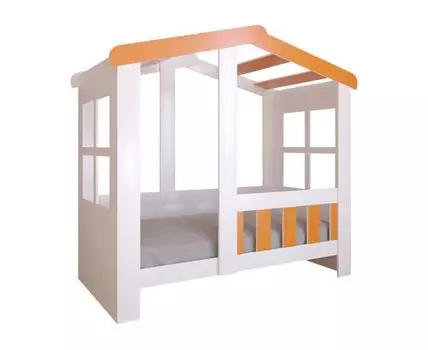 Детская кровать Астра Домик (160, 90, Без ящика, Односпальные, Одноярусные, Белый, 166)