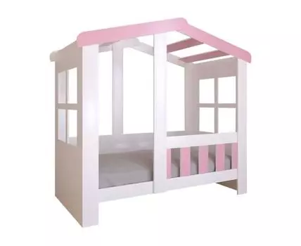 Детская кровать Астра Домик (160, 90, Без ящика, Односпальные, Одноярусные, Белый, 166)