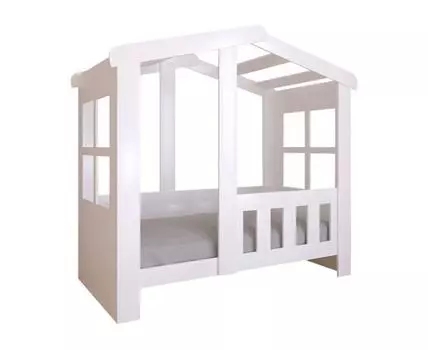 Детская кровать Астра Домик (160, 90, Без ящика, Односпальные, Одноярусные, Белый, 166)