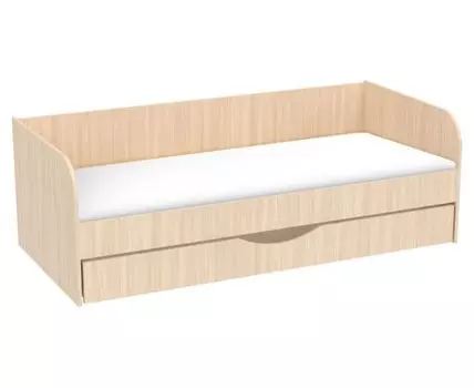 Детская кровать Белден (60, 183,2, С одним выкатным ящиком, Односпальные, Одноярусные, Светлое дерево, 84,4)