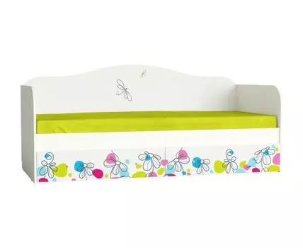 Детская кровать Цветы (85.5, 194, Односпальные, Одноярусные, 85)