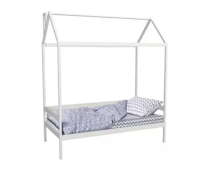 Детская кровать Домик (194, 167, Односпальные, Одноярусные, Белый, 88)