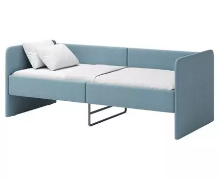 Детская кровать Лео (60,5, 167, Без ящиков, Односпальные, Одноярусные, Синий, 77)