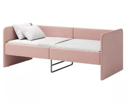 Детская кровать Лео (60,5, 167, Без ящиков, Односпальные, Одноярусные, Розовый, 77)