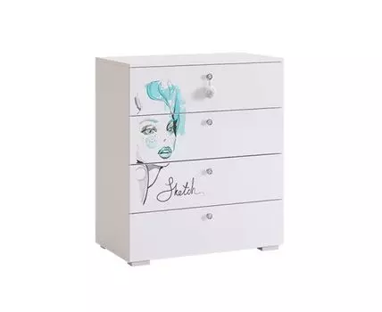 Детский комод Гламур (92, 45, Белый, 80)