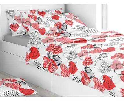 Детский комплект постельного белья Сердечки