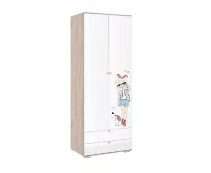 Детский шкаф Ренни (210, 55, Прямые, Белый, 80)