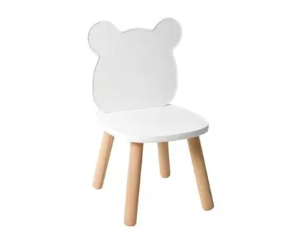 Детский стул Мишка (53,8, 32, Белый, 29,5)