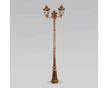 Diadema F/3 черное золото уличный трехрожковый светильник на столбе IP44 GLYF-8046F/3