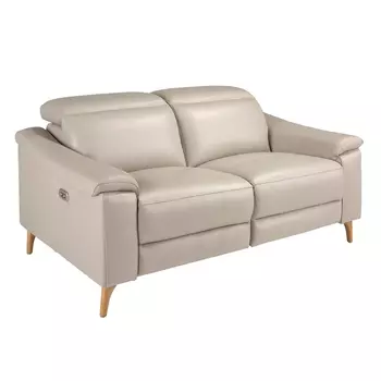 Диван 2-х местный с реклайнером 6189/KM5095-2P-T541033 из серо-коричневой кожи