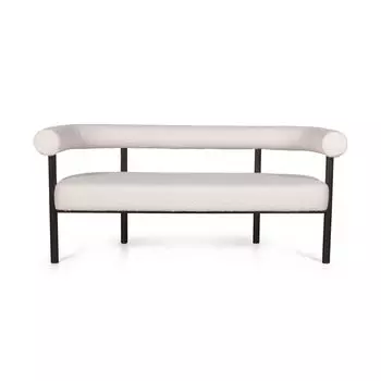 Диван Biggi, букле Turin ivory / опоры черные