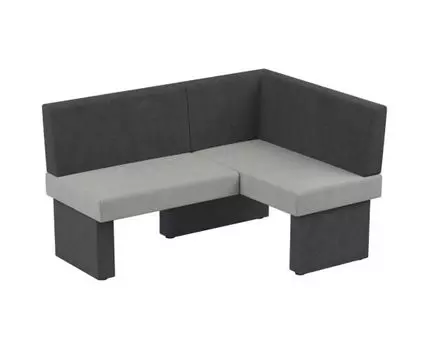 Диван для кухни Ratio 158-120 R (серый, светло-серый, 160,5, 60,5-122,5, без механизма)