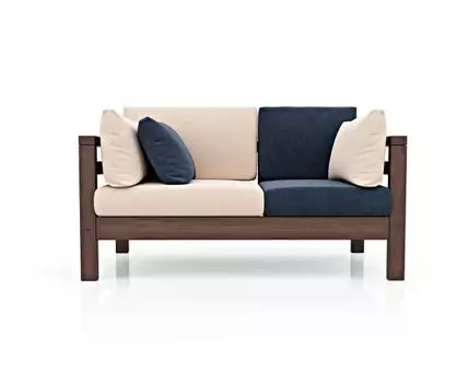 Диван Домино мини (бежевый, синий, 141, 69)