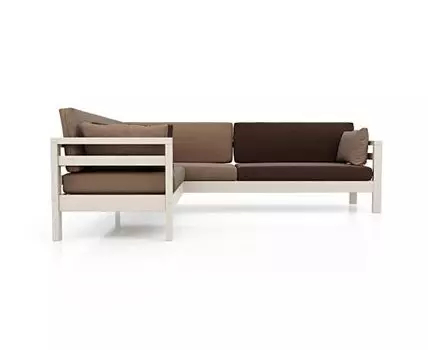 Диван Домино угловой (бежевый, коричневый, 244, 73-97)