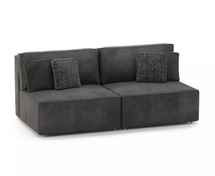 Диван двухмодульный (темно-серый, 200, 100, Еврокнижка)