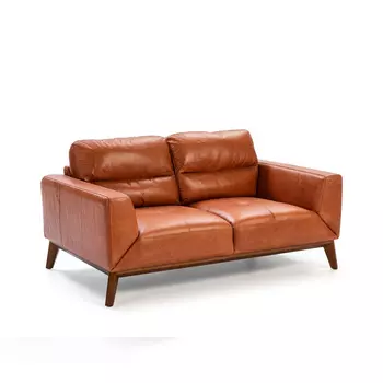 Диван из кожи KF1016-2P /6046 светло-коричневый